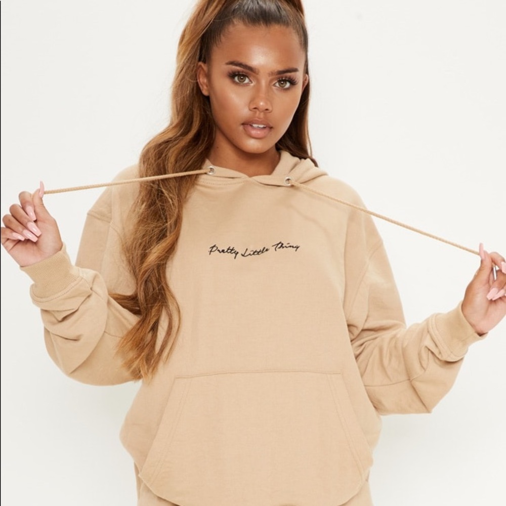 Pretty Little Thing Tan hoodie